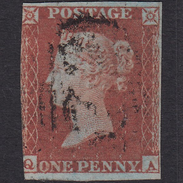 GB QV 1841 1d Red-brown (Plate 109) SG8-B1(1) QA GU 3 Margins