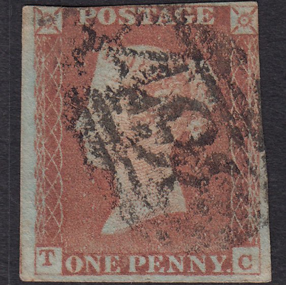 GB QV 1841 1d Red-brown (Plate 72) SG8-B1(1) TC GU Manchester 498