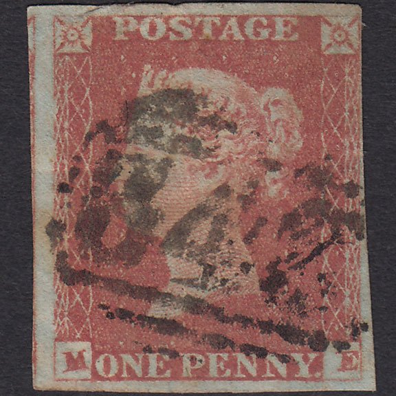 GB QV 1841 1d Red-brown (Plate 85) SG8-B1(1) ME GU 4 Margins