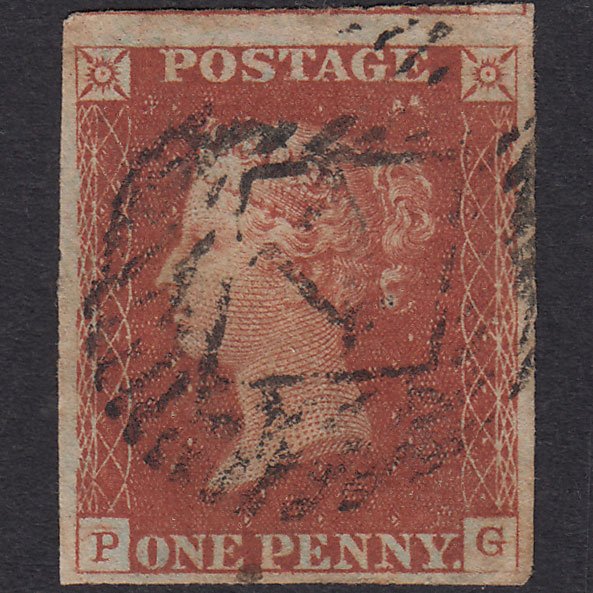 GB QV 1841 1d Red-brown (Plate 44) SG8-B1(1) PG GU 4 Margins London IS 17