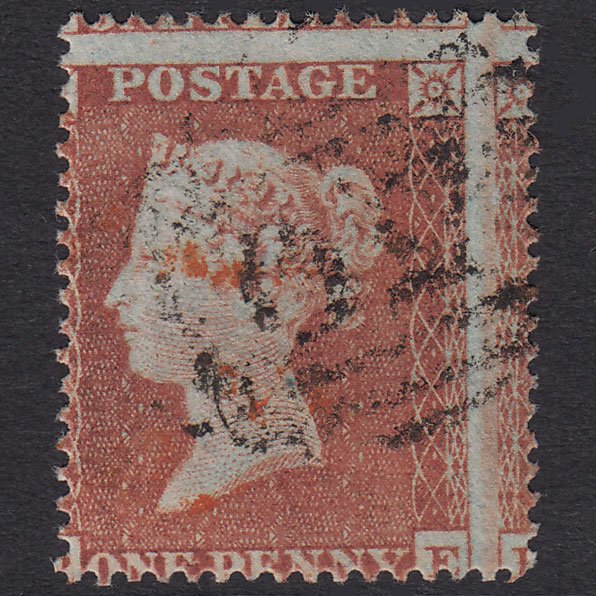 GB QV 1854 1d Red-Brown Plate 200 SG17-C1(1) RE VFU Large Misperf