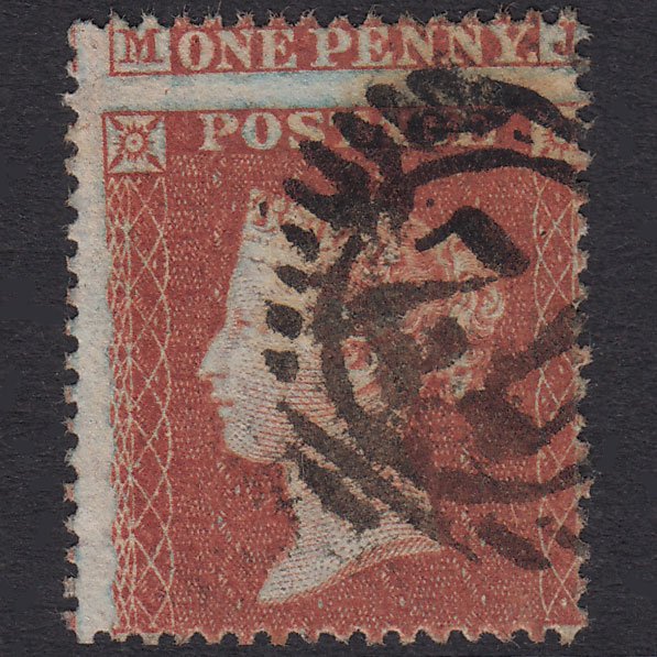 GB QV 1854 1d Pl 194 SG17-C1(1) Framed Reverse NJ FU London Huge Misperf