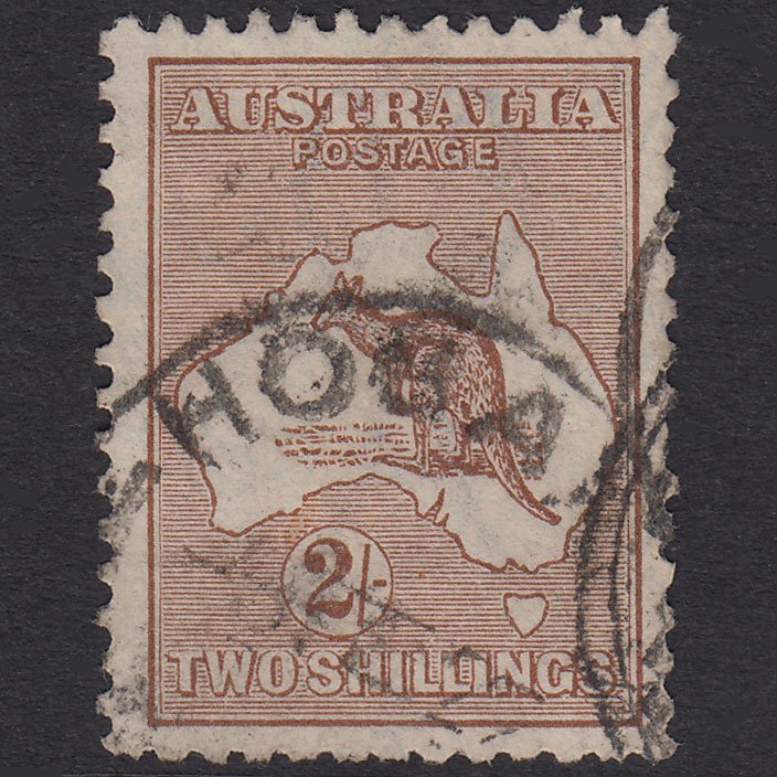 AUSTRALIA 1916 2sh Brown Kangaroo SG41 FU Hobart CDS CANCEL