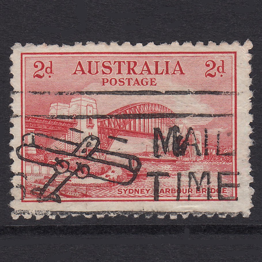 AUSTRALIA 1932 2d Scarlet Sydney Harbour Bridge SG141 GU Airmail Postmark