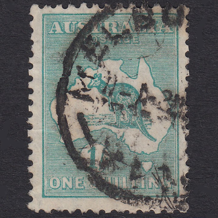 AUSTRALIA 1929 1sh Blue-Green Kangaroo SG109 GU Melbourne CDS Cancel