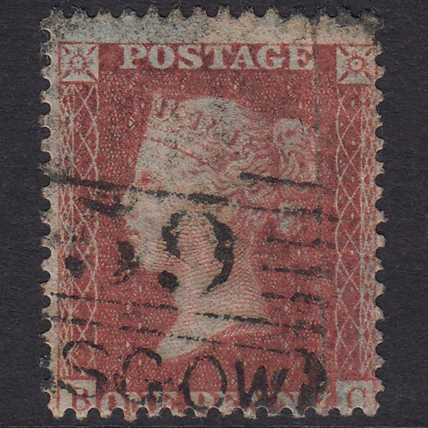 GB QV 1856 1d Red-Brown SG29-C8(1) BC PU Madeleine Smith Cancel