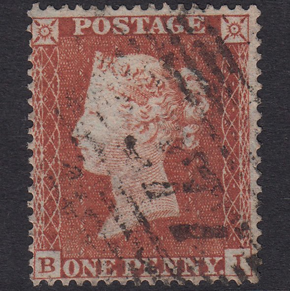 GB QV 1854 1d Red-Brown Plate R6 SG17-C1(1) BI FU Scotland