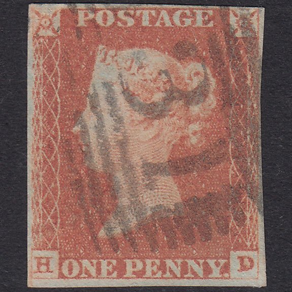 GB QV 1841 1d Red-Brown Plate 79 SG8-B1(1) HD FU 4 Margins Edinburgh 131