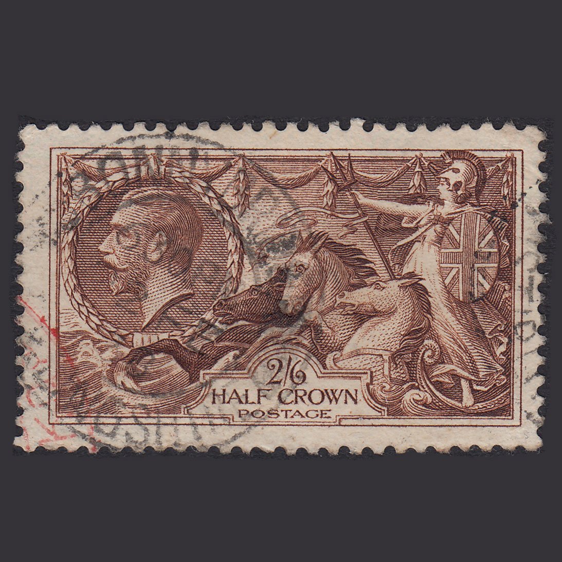 GB KG5 1934 2/6 Chocolate-Brown Seahorses SG450-N73(1) FU CDS & Red Pmk