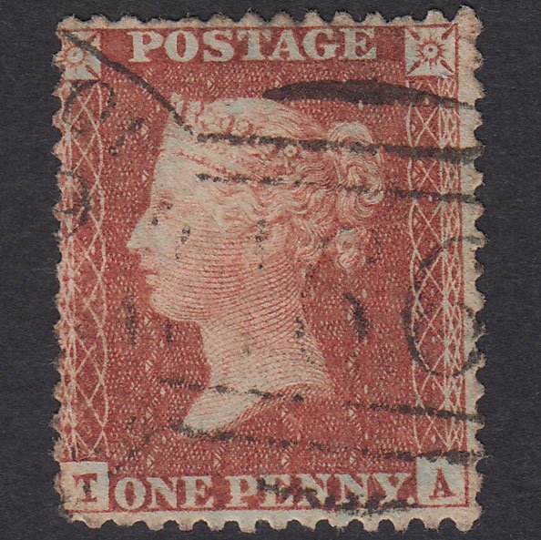 GB QV 1856 1d Red-Brown Plate 36 SG29-C8(1) TA GU Liverpool 466 CDS