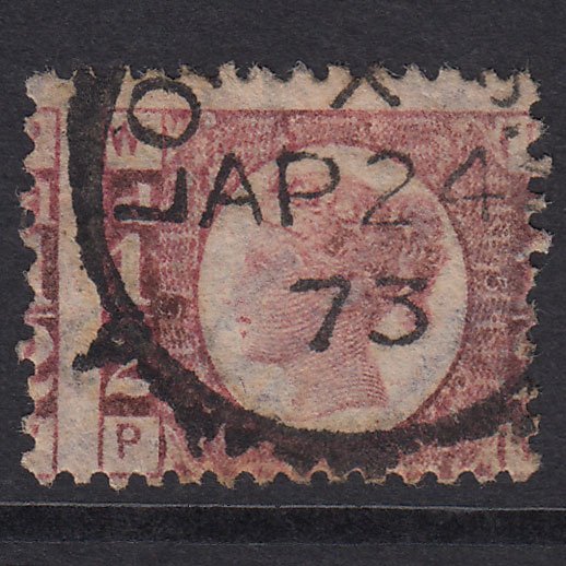 GB QV 1870 1/2d Rose-Red Plate 5 SG48-G4 PW FU CDS Misperf