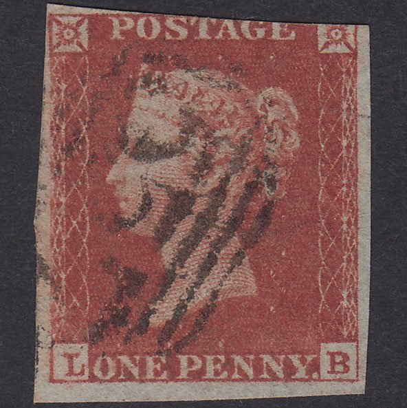 GB QV 1841 1d Red-Brown Plate 159 SG8-B2(1) LB GU 3 Margins Newmarket 557