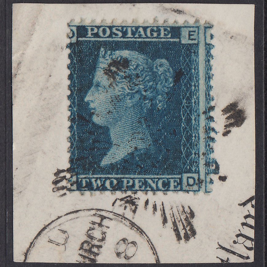 GB QV 1858 2d Plate 9 SG45-G2 ED VFU Edinburgh 131 Brunswick Star On Piece