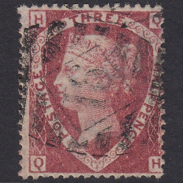 GB QV 1870 1 1/2d Lake-Red Plate 1 SG52-G6 QH FU London IS 91 91D11