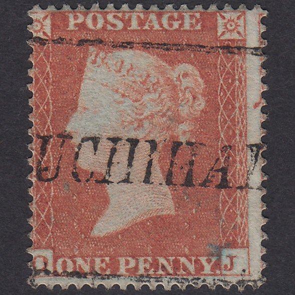 GB QV 1854 1d Pl 173 SG18-C1(2) Const Var OJ FU Sauchihall Scots Local
