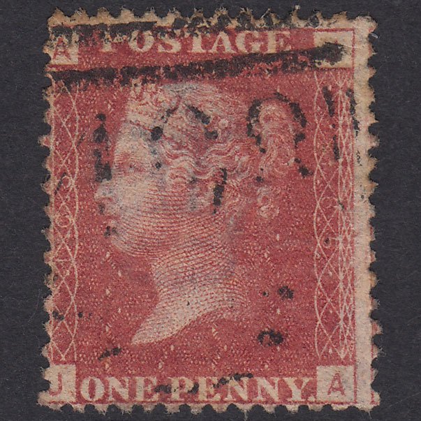 GB QV 1864 1d Lake-Red Plate 165 SG44-G1(2) JA GU