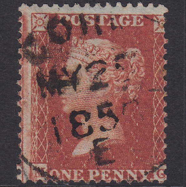 GB QV 1855 1d Plate 17 SGC6(1) MG FU Cork 156 Irish Spoon Misperf