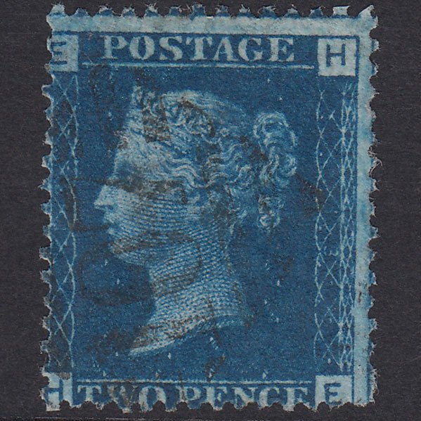 GB QV 1869 2d Blue Plate 13 SG46-G3 HF FU Castlebar 107 Blind Perf
