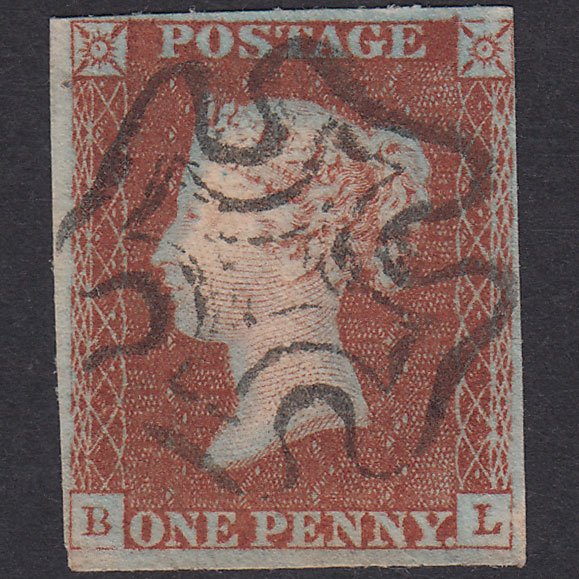 GB QV 1841 1d Red-Brown Plate 25 SG8-B1(1) Ivory Head BL FU 4M MX