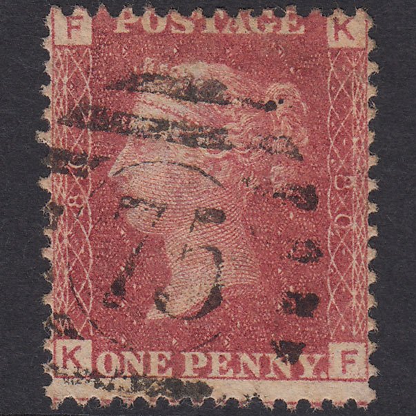 GB QV 1864 1d Lake-Red Plate 80 SG44-G1(2) KF FU London D&S 75