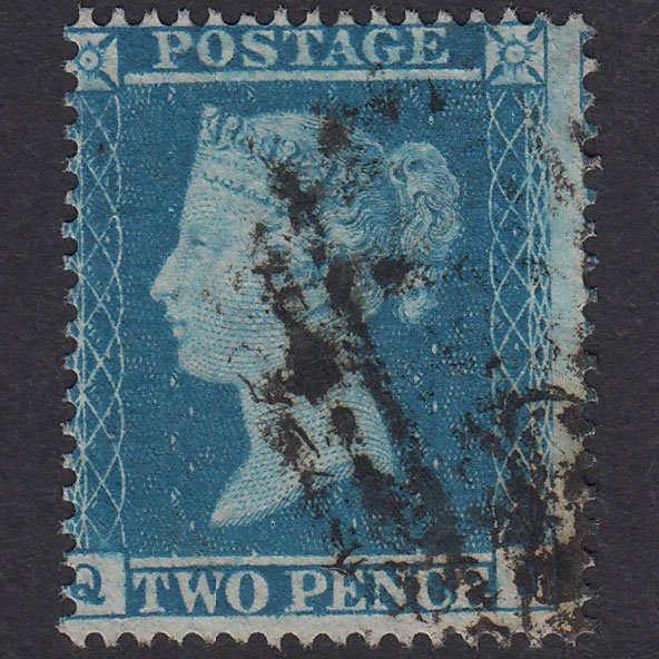 GB QV 1854 2d Pale Blue Plate 4 SG20-F1(2) QJ FU