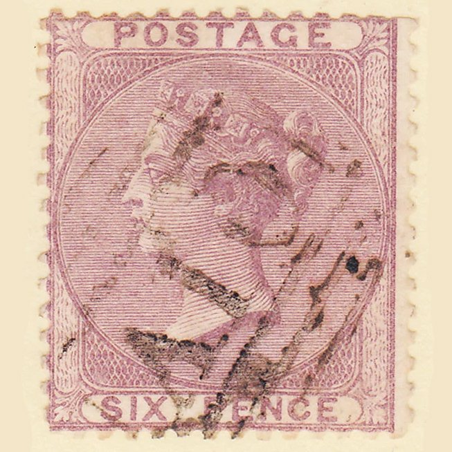 GB QV 1856 6d PALE LILAC SG70-J70 GU St. VINCENT, KINGSTOWN A10