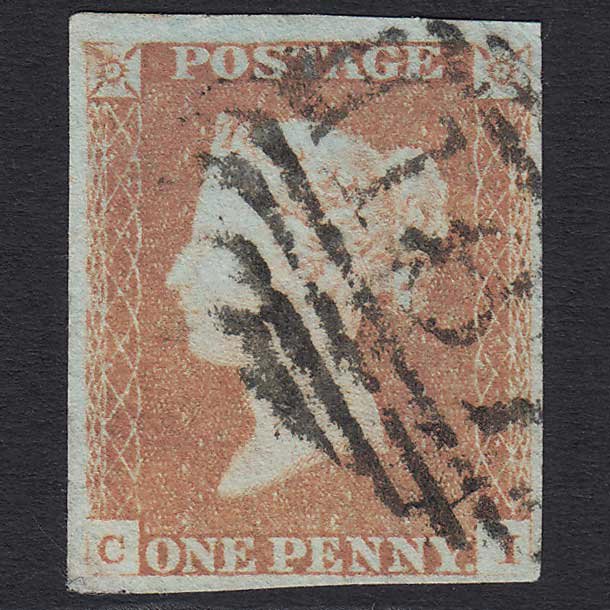 GB QV 1841 1d Red-brown (Plate 84) (SG8) 'CI' GU Carmarthen (167) 4 Margins