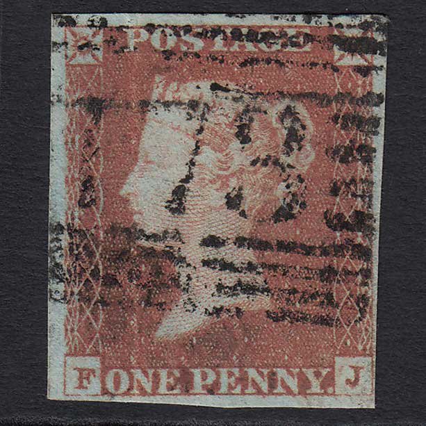 GB QV 1841 1d Red-brown (Plate 85) (SG8) 'FJ' GU Hamilton (173) 4M Imperf