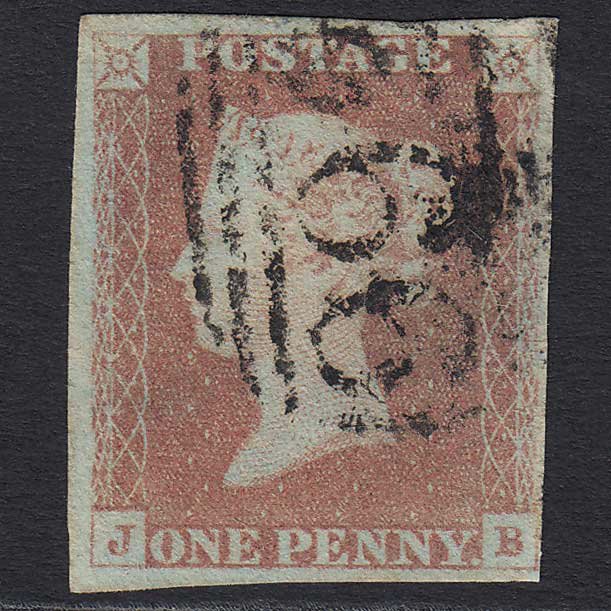 GB QV 1841 1d Red-brown (Plate 72) (SG8) 'JB' FU 4 Margins