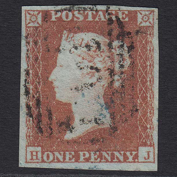 GB QV 1841 1d Red-brown (Plate 118) (SG8) 'HJ' VFU 4M Imperf Light Cancel