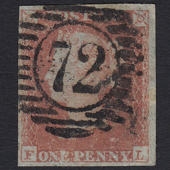 GB QV 1841 1d Red-brown (Plate 152) SG8-B2(1) FL GU London D&S 72 4 Margins