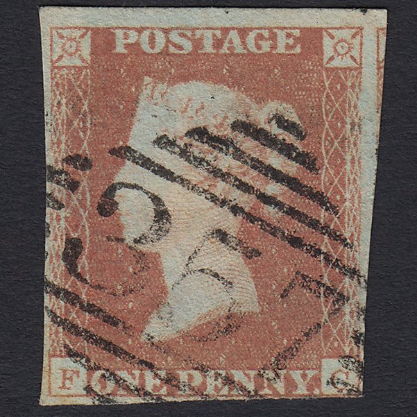 GB QV 1841 1d Red-brown (Plate 91) SG8-B1(1) FC GU Newry 357 nr 4 Margins