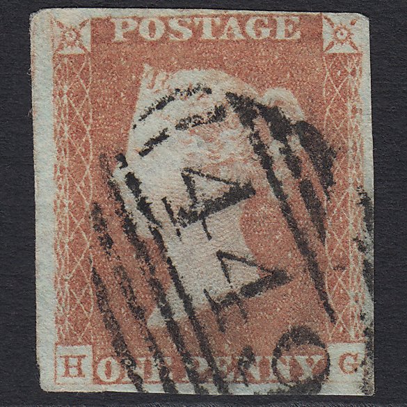 GB QV 1841 1d Red-brown (Plate 82) SG8-B1(1) HG GU Leicester 449 nr 4M