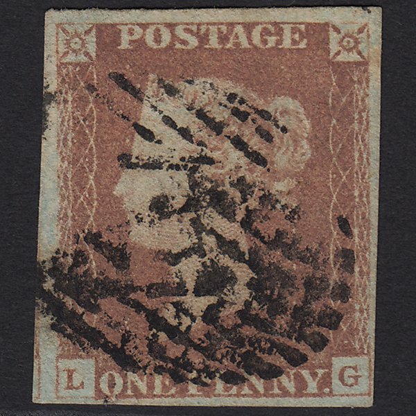 GB QV 1841 1d Red-brown Pl 71 SG8-B1(1) LG GU London IS Cancel 4 Margins