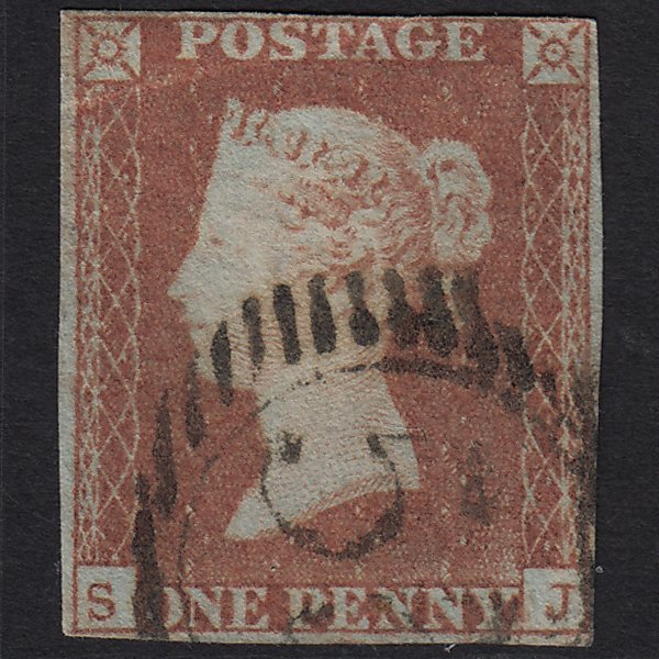 GB QV 1841 1d Red-brown (Plate 90) SG8-B1(1) SJ GU 4 Margins