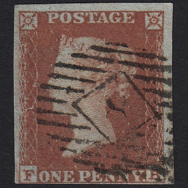 GB QV 1841 1d Red-brown (Plate 152) SG8-B2(1) SB GU London IS 8 4 Margins