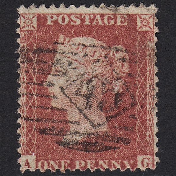 GB QV 1857 1d Rose-red SG40-C10(1) AG GU London No.45