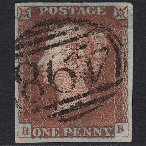 GB QV 1841 1d Red-brown (Plate 60) SG8-B1(1) RB GU Manchester 498 4 Margins
