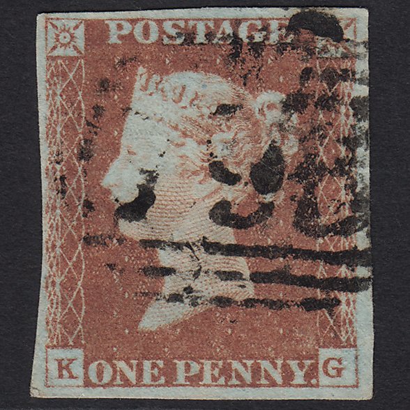GB QV 1841 1d Red-brown (Plate 72) SG8-B1(1) KG GU 4 Margins