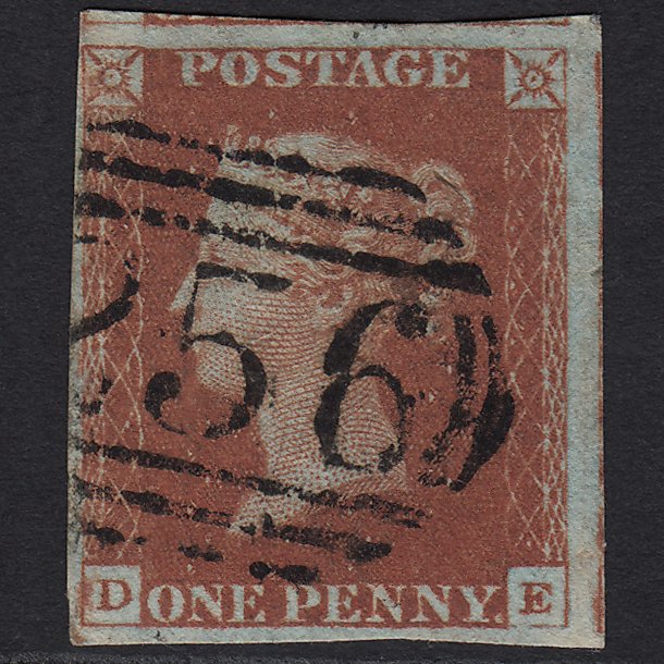 GB QV 1841 1d Red-brown (Plate 60) SG8-B1(1) DK GU Dorchester 256 4 Margins