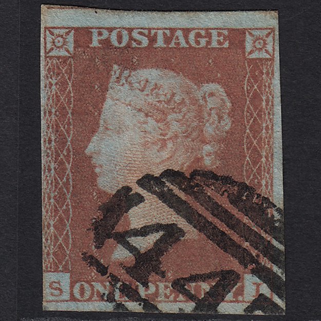 GB QV 1841 1d Red-brown (Plate 102) SG8-B1(1) SI FU nr 4 Margins