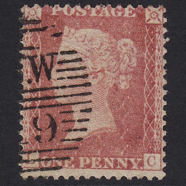 GB QV 1857 1d Rose-red (Plate 59) SG40-C10(1) LC FU in London