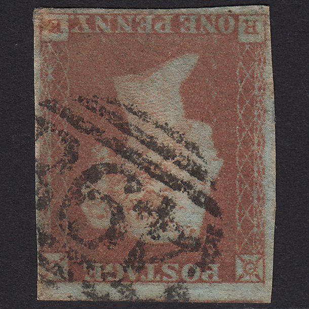 GB QV 1841 1d (Plate 129) SG8-B2(1) RE GU Manchester 498 Wmk Inverted