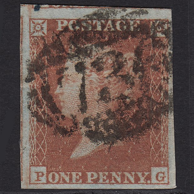 GB QV 1841 1d Red-brown (Plate 122) SG8-B1(1) PG GU 4 Margins