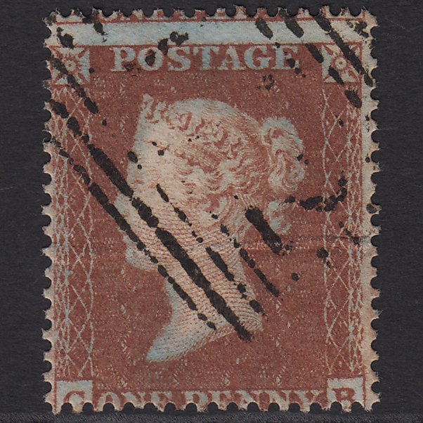 GB QV 1854 1d Red-brown (Plate 190) SG17-C1(1) CB GU Scotland Large Misperf