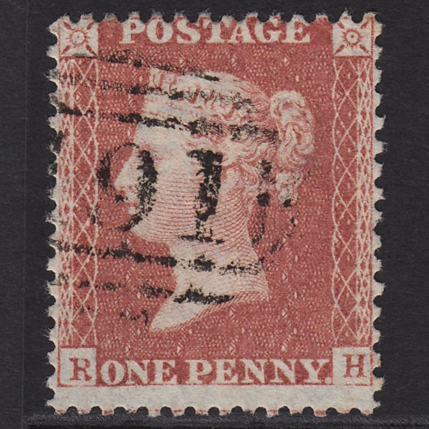 GB QV 1857 1d Rose-red (Plate 34) SG40-C10(1) RH GU Chippenham 191 Misperf