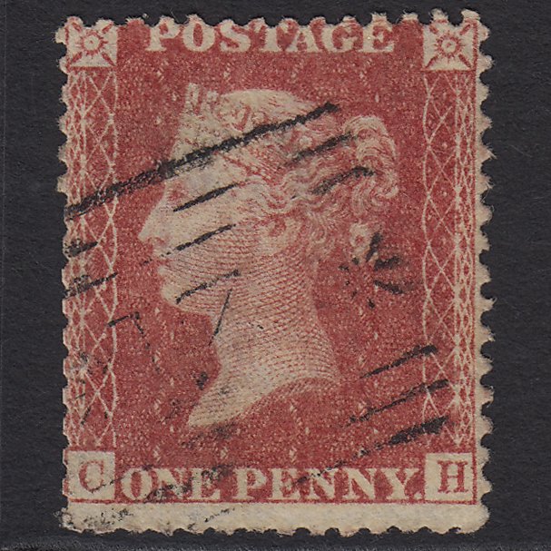 GB QV 1857 1d Rose-red (Plate 55) SG40-C10(1) CH GU Edinburgh 131