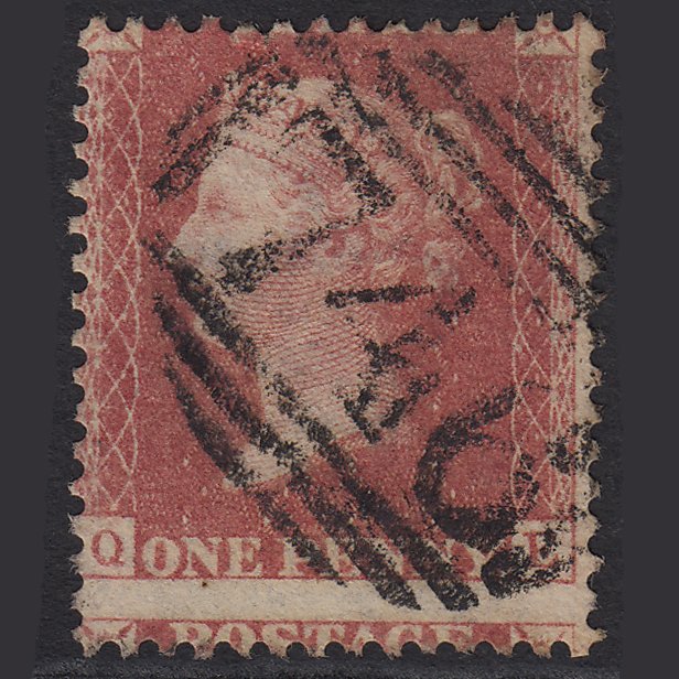 GB QV 1857 1d (Plate 41) SG40-C10(1) QE GU Stonham 746 Huge Misperf Micro Tears