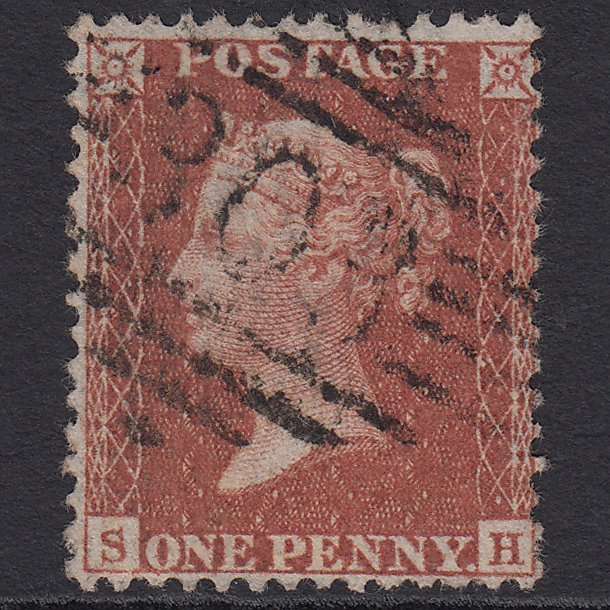 GB QV 1855 1d Red-brown (Plate 12) SGC6(1) SH FU Limerick 303