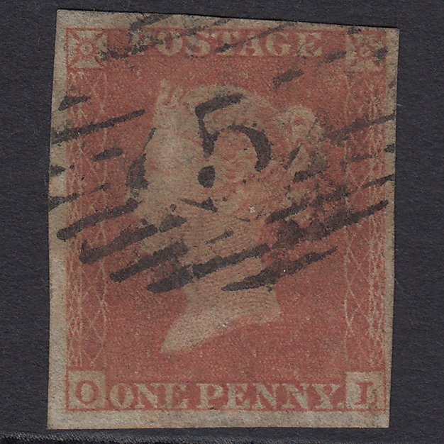 GB QV 1841 1d Red-brown (Plate 160) SG8-B2(1) OL GU London IS 5